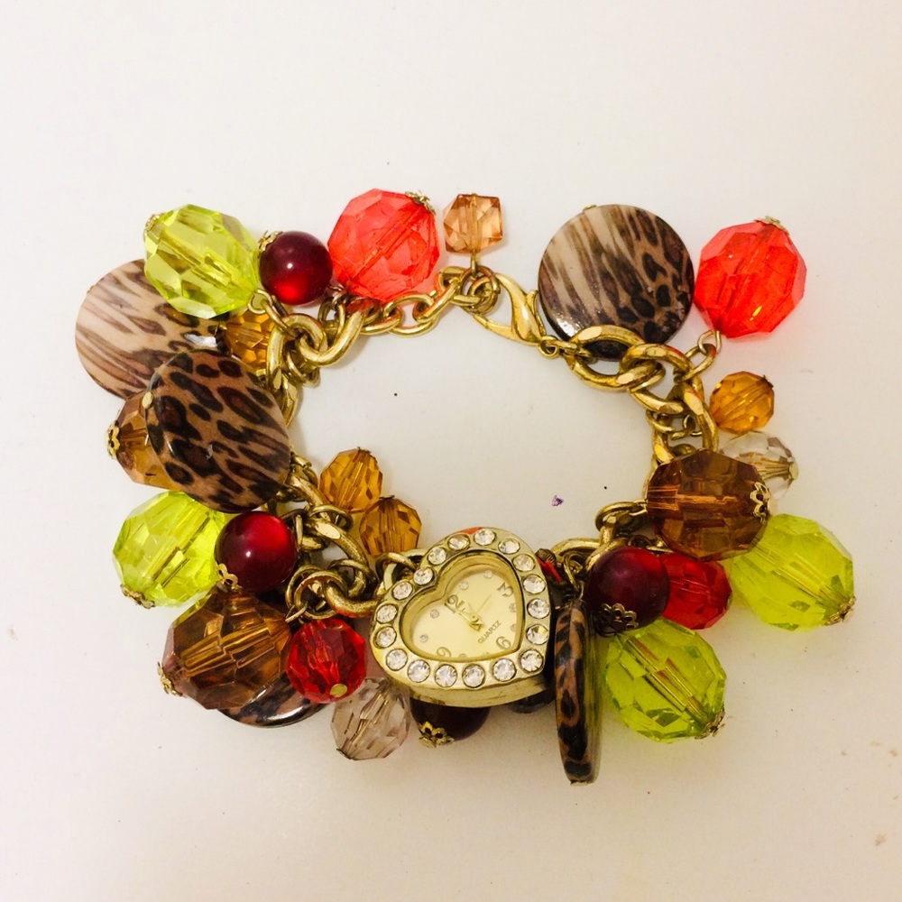 Leopard Prints Beads Watch Bracelet